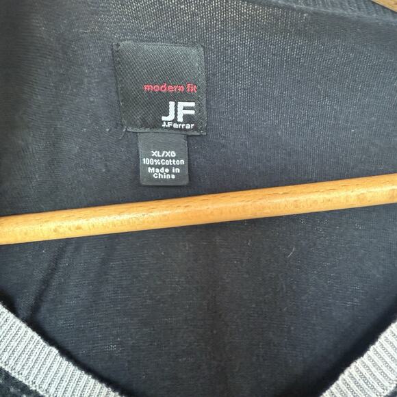 J Ferrar Mens Lightweight Fleur De Lis Sweater Size XL Cotton Preppy Grunge Ligh - Picture 6 of 11